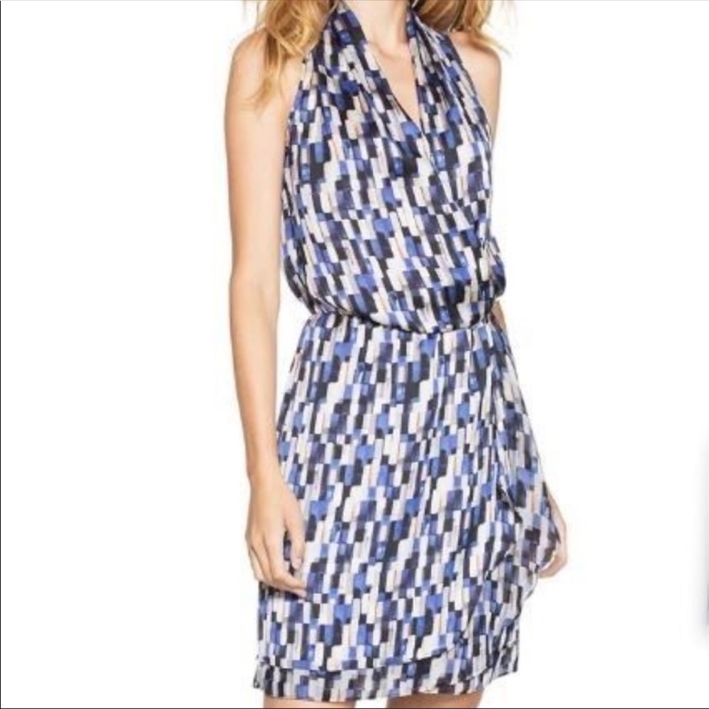 WHBM draped sleeveless dress, multi-colored